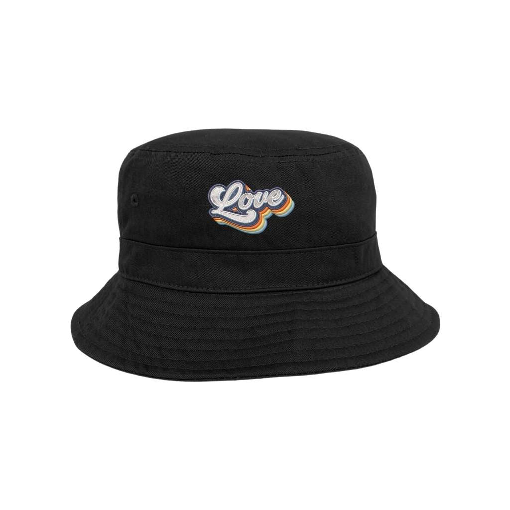 Embroidered Love on black bucket hat - DSY Lifestyle