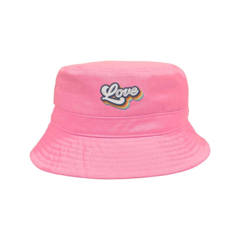 Embroidered Love on pink bucket hat - DSY Lifestyle