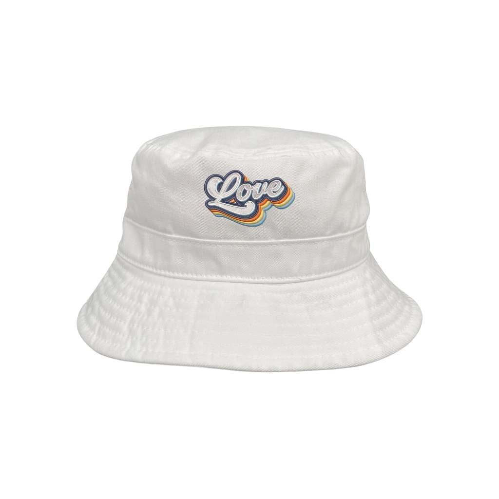 Embroidered Love on white bucket hat - DSY Lifestyle