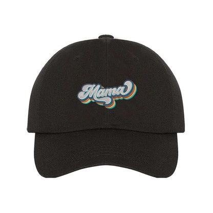 Black baseball hat with Mama embroidered in a retro font - DSY Lifestyle 