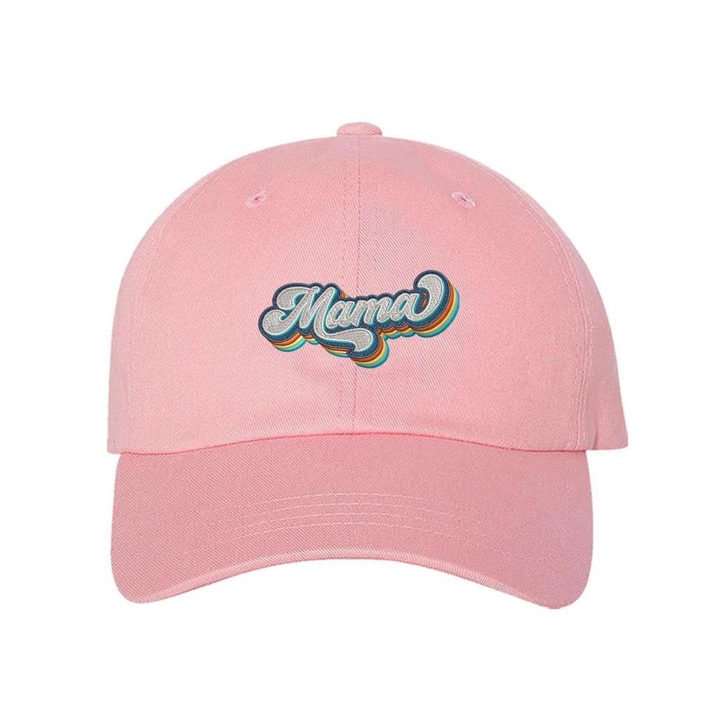 Light pink baseball hat with Mama embroidered in a retro font - DSY Lifestyle 