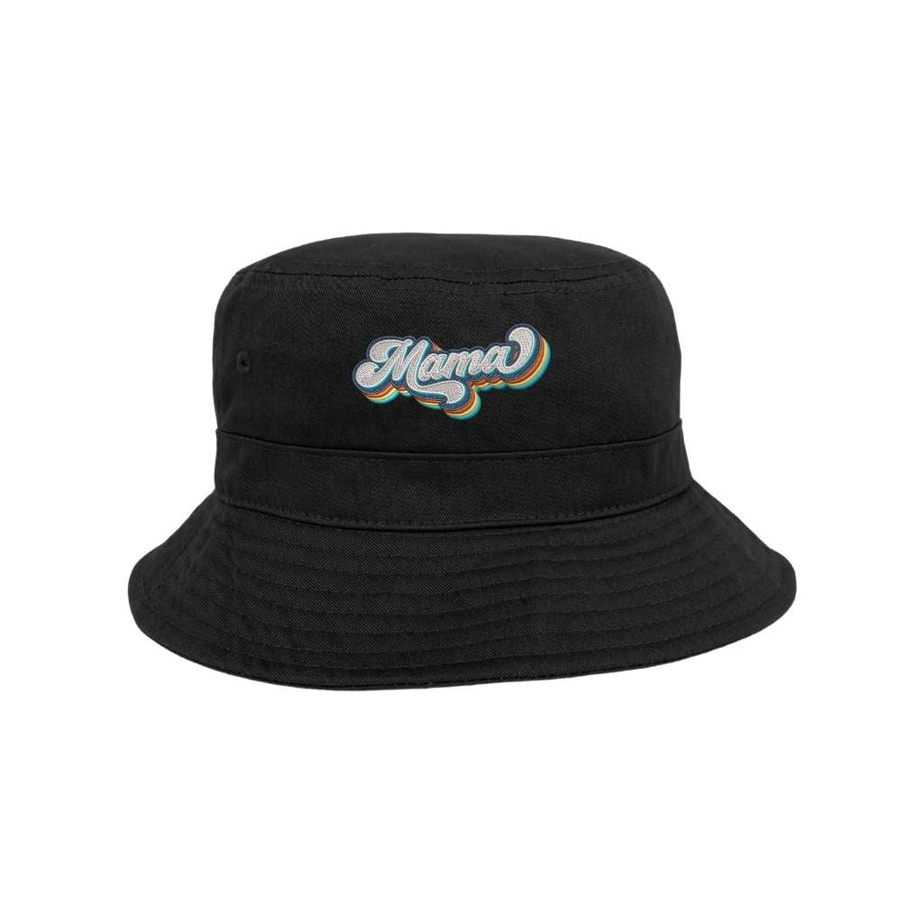 Embroidered Mama Retro on black bucket hat - DSY Lifestyle