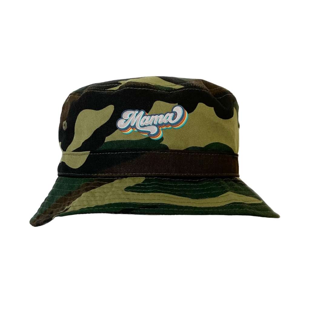 Embroidered Mama Retro on camo bucket hat - DSY Lifestyle