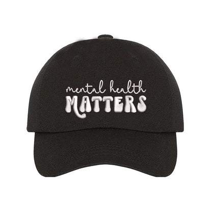 Black Baseball Cap embroidered with Mental Health Matters - DSY Lifestyle