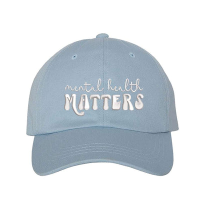 Sky Blue Baseball Cap embroidered with Mental Health Matters - DSY Lifestyle