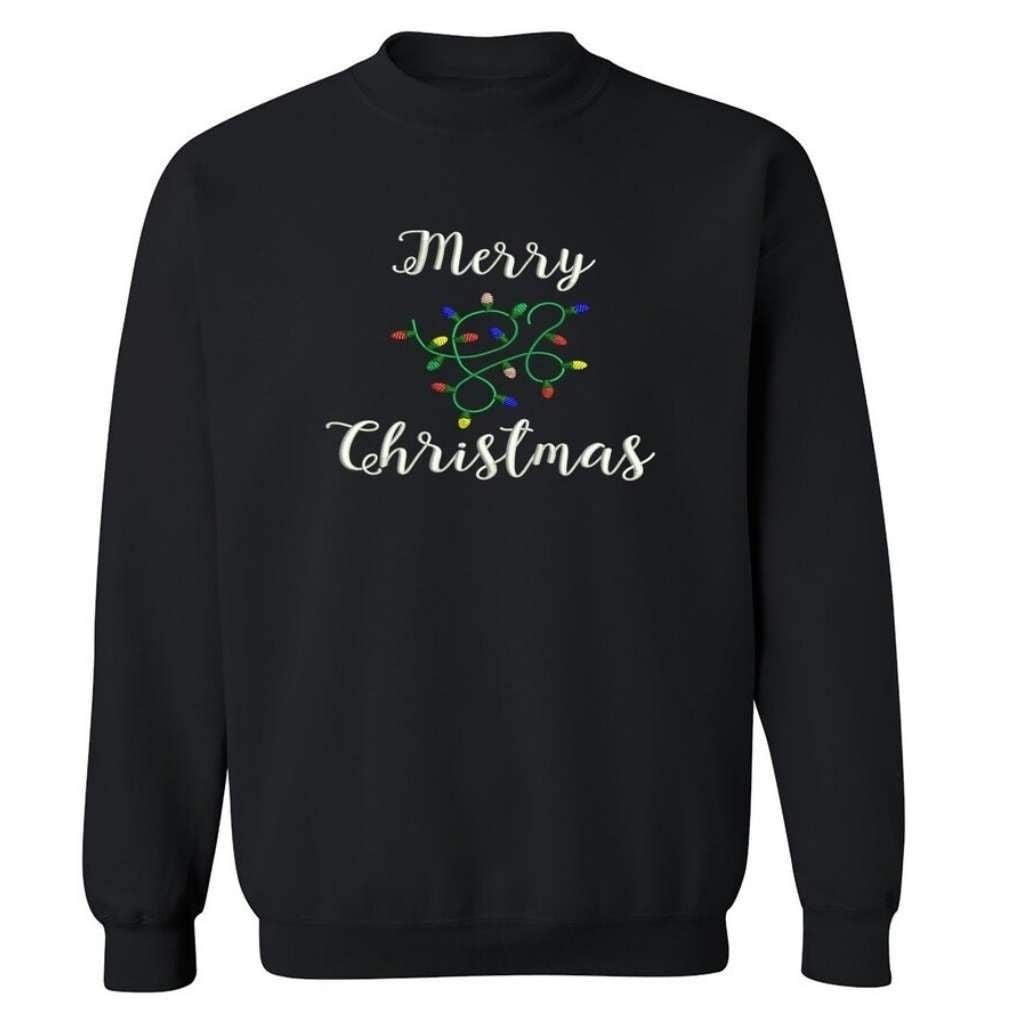 Black sweatshirt embroidered with Merry Christmas in the front - DSY Lifestyle