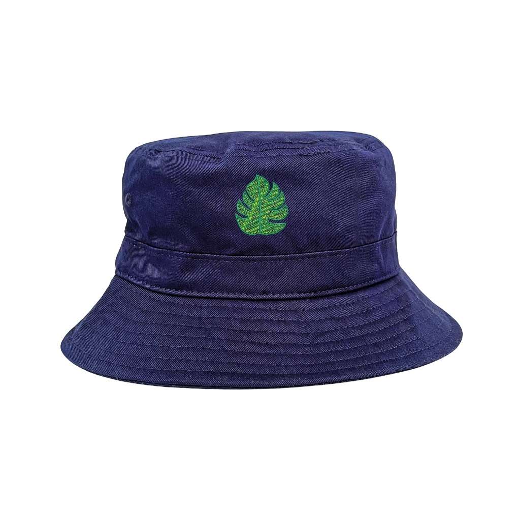 Embroidered Monstera on navy bucket hat - DSY Lifestyle