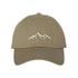 Khaki baseball hat with mountain outline embroidered in white - DSY Lifestyle