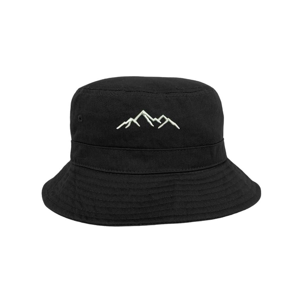 Embroidered Mountains on black bucket hat - DSY Lifestyle