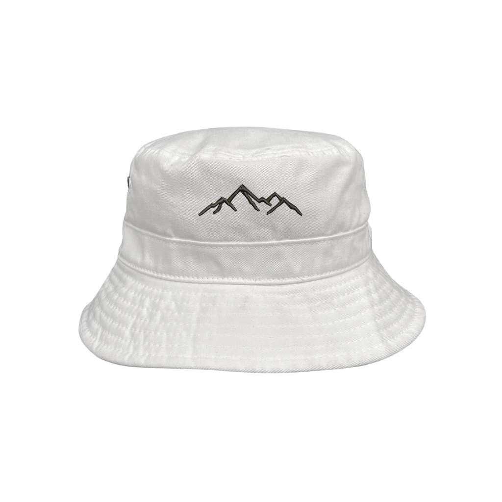 Embroidered Mountains on white bucket hat - DSY Lifestyle