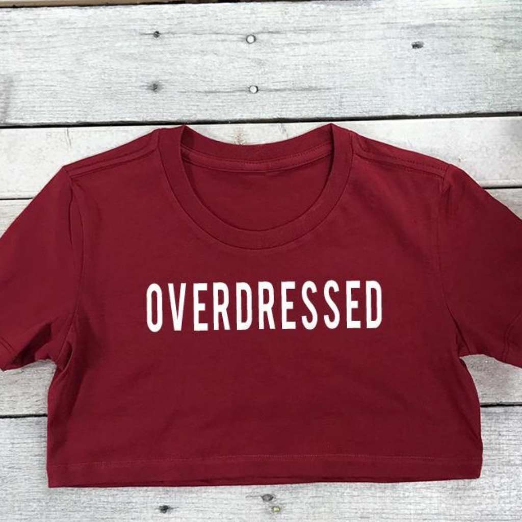 Overdressed Underboob Tee, Sexy Underboob Top, Printed Crop Top, Overdressed Shirt, Black Underboob Top, DSY Lifestyle, Cardinal Underboob Tee, Made in LA