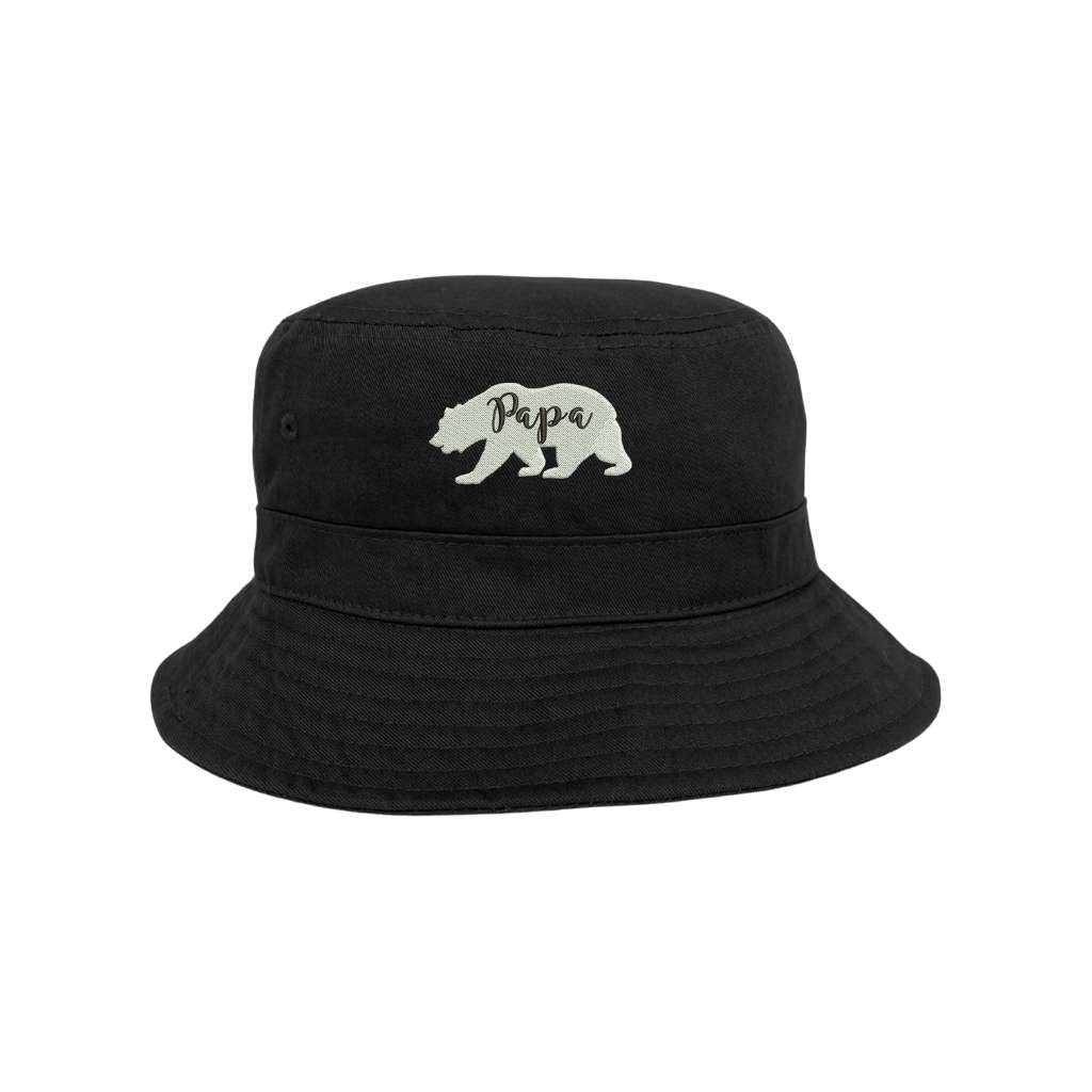 Embroidered Papa Bear on black bucket hat - DSY Lifestyle