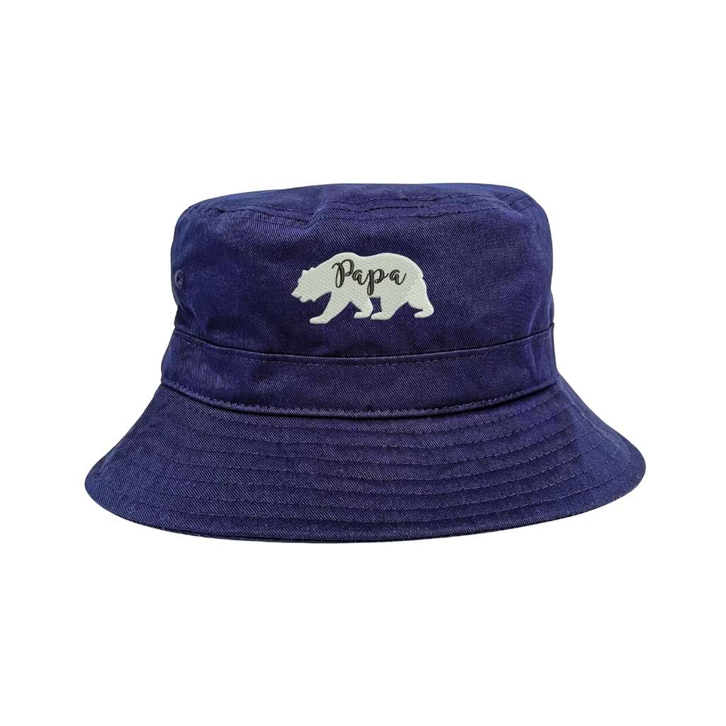 Embroidered Papa Bear on navy bucket hat - DSY Lifestyle