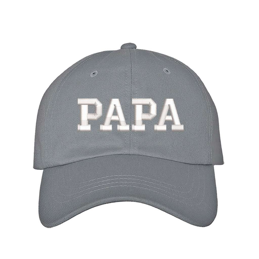 Gray Papa Baseball Cap Hat embroidered with PAPA in the front - DSY Lifestyle