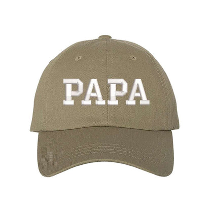 Khaki Papa Baseball Cap Hat embroidered with PAPA in the front - DSY Lifestyle