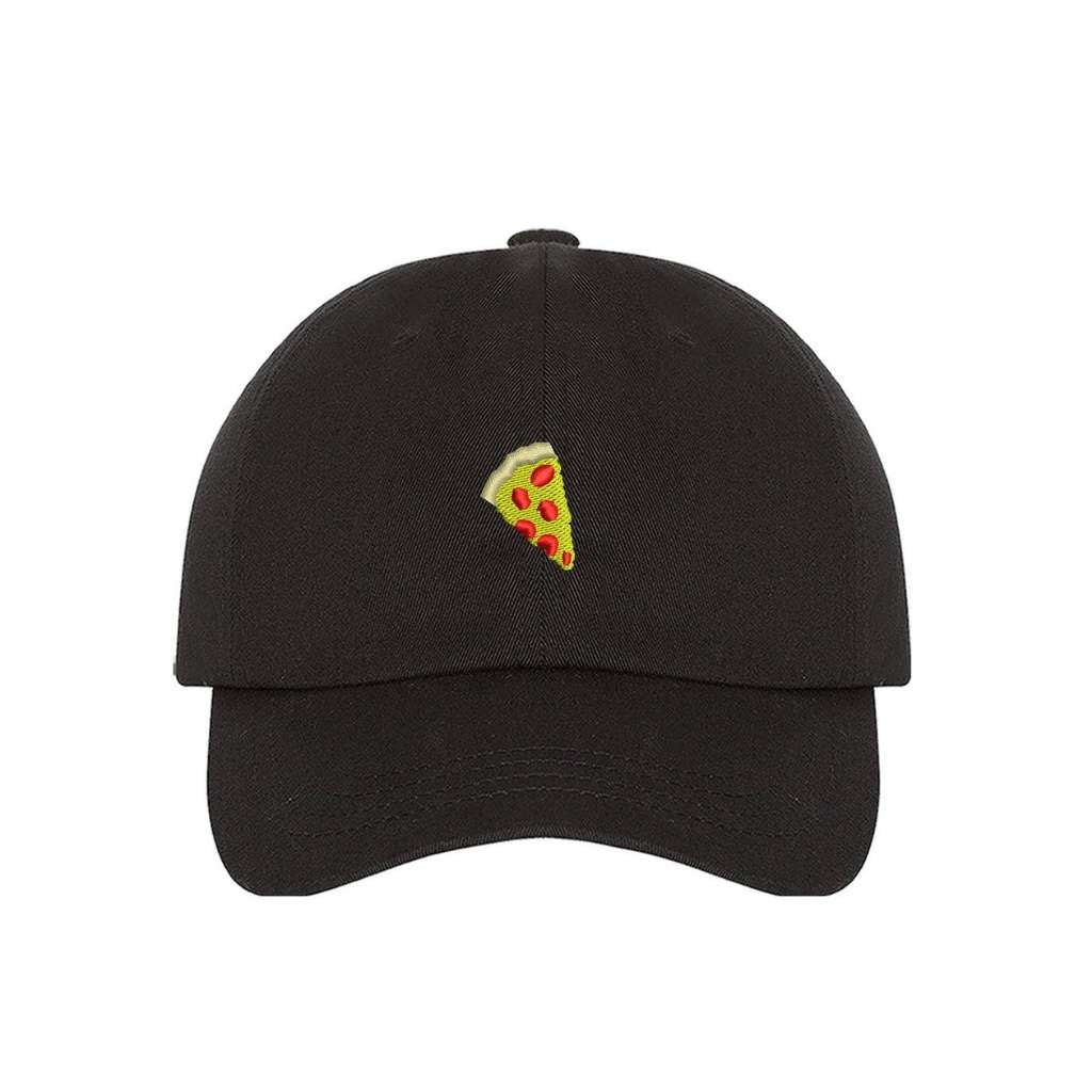 Black baseball hat embroidered with a pizza emoji - DSY Lifestyle