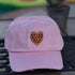 Pink Baseball Hat embroidered with a heart pizza - DSY Lifestyle 