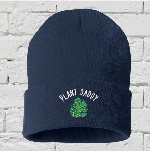 Plant Daddy Embroidered Navy Beanie - DSY Lifestyle