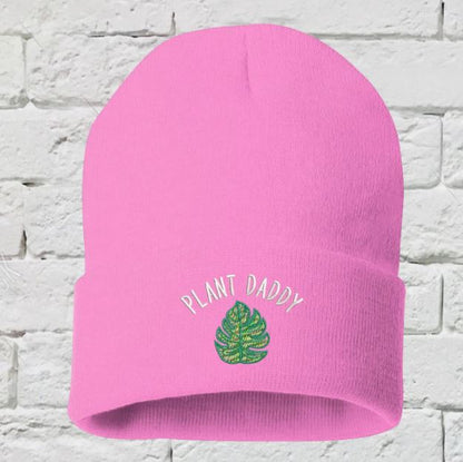 Plant Daddy Embroidered Pink Beanie - DSY Lifestyle