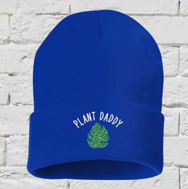 Plant Daddy Embroidered Royal Blue Beanie - DSY Lifestyle