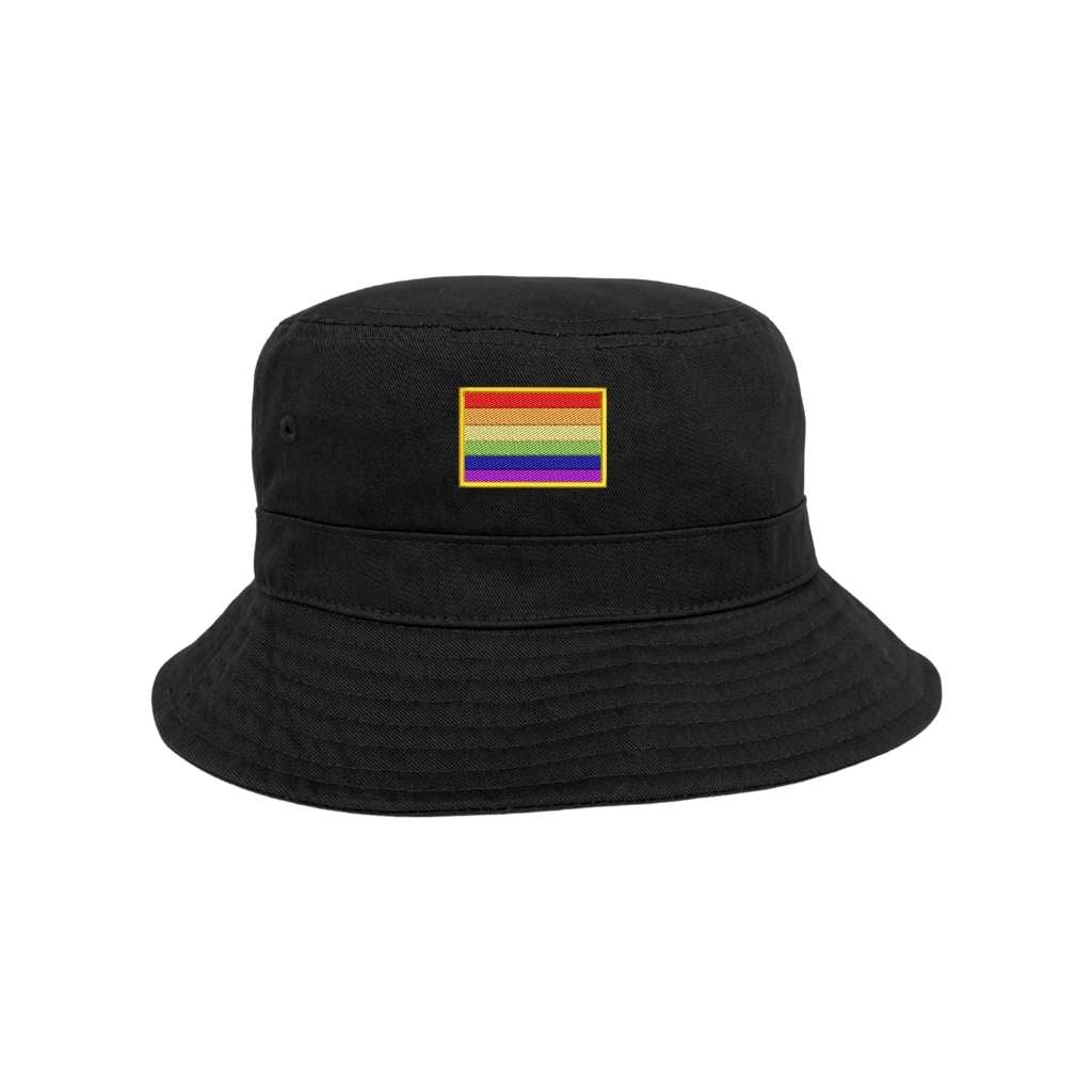 Embroidered Pride Flag on black bucket hat - DSY Lifestyle