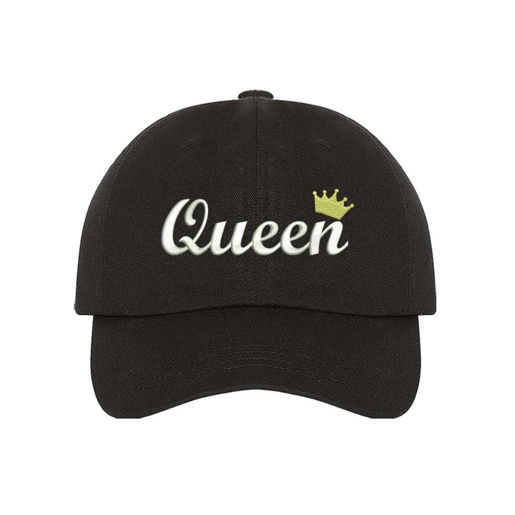 Black baseball hat with Queen embroidered in white - DSY Lifestyle