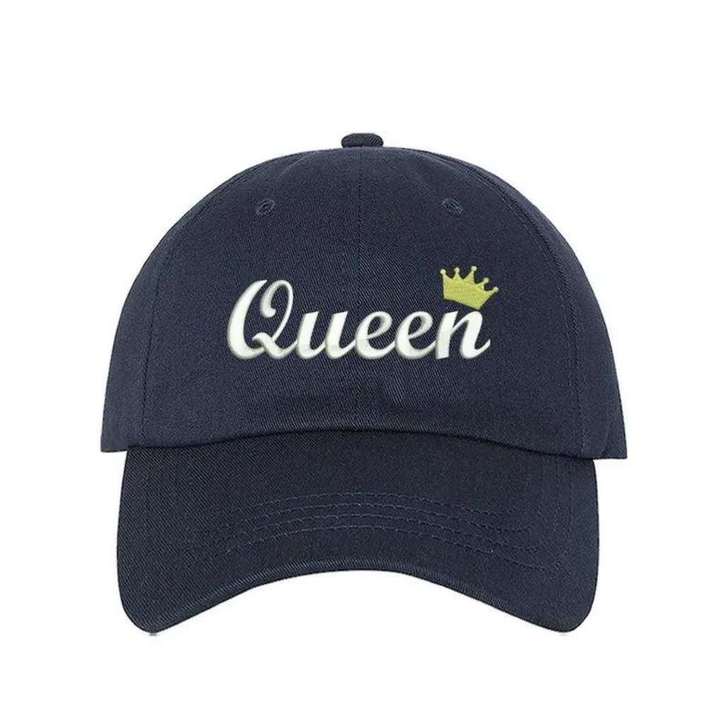 Navy blue baseball hat with Queen embroidered in white - DSY Lifestyle