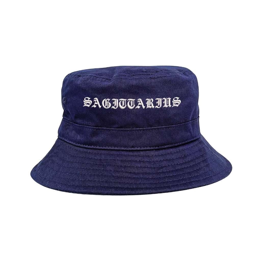Embroidered sagittarius on navy bucket hat - DSY Lifestyle
