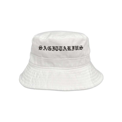 Embroidered sagittarius on white bucket hat - DSY Lifestyle