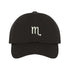 Black baseball hat with Scorpio zodiac symbol embroidered in white - DSY Lifestyle