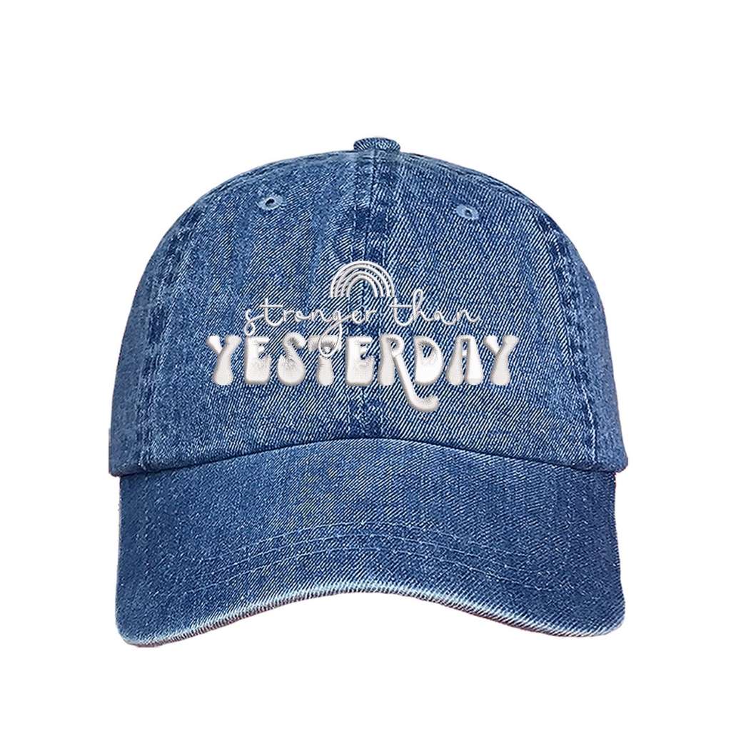 Denim Baseball hat embroidered with Stronger than Yesterday - DSY Lifestyle