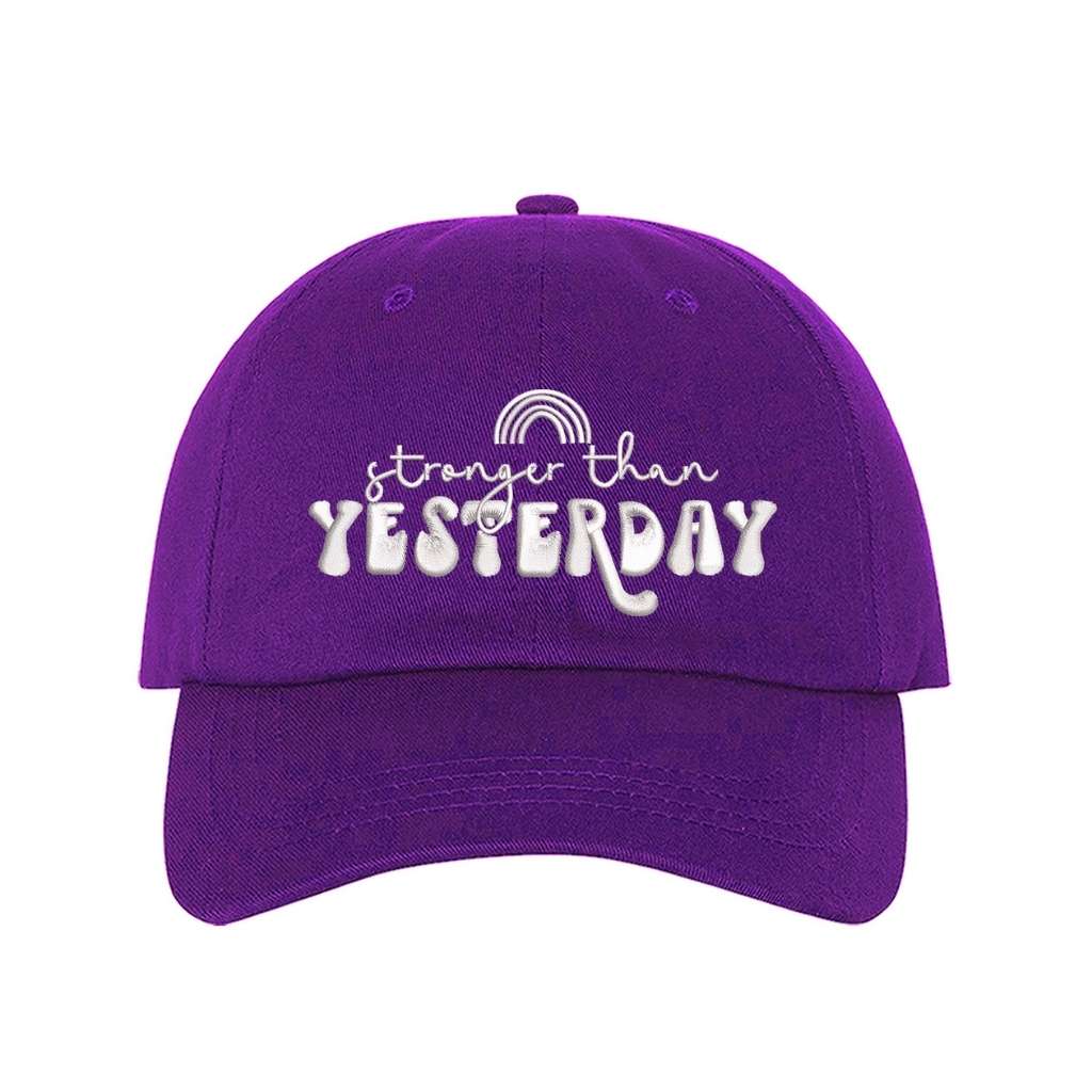 Purple Baseball hat embroidered with Stronger than Yesterday - DSY Lifestyle
