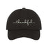 Black baseball hat with thankful embroidered in white - DSY Lifestyle