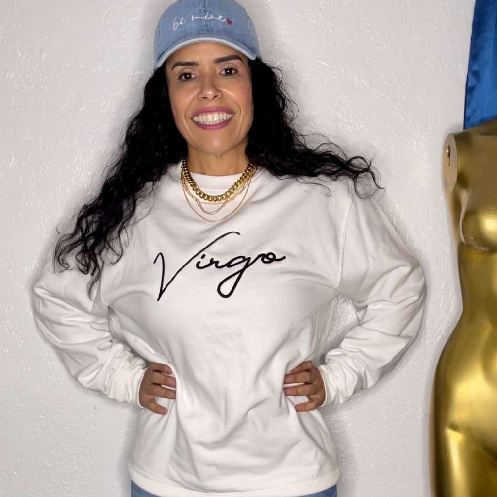 Zodiac Signs Script Embroidered Unisex Oversized Sweatshirt