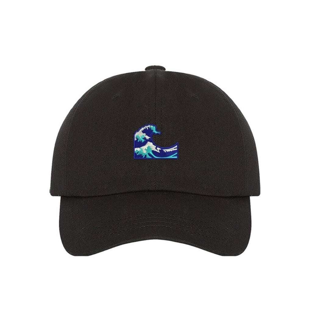 Black Hat embroidered with a ocean wave - DSY Lifestyle