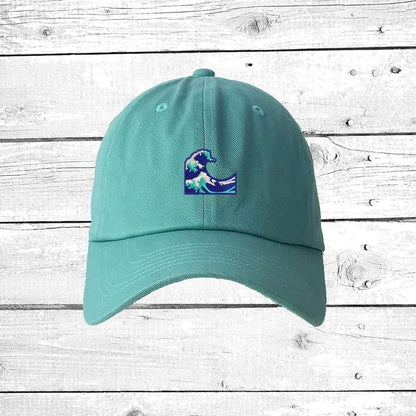 Dark mint baseball hat with wave embroidered - DSY Lifestyle