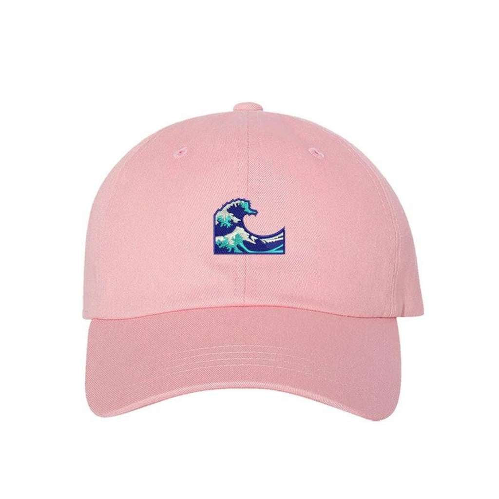 Pink Hat embroidered with a ocean wave - DSY Lifestyle