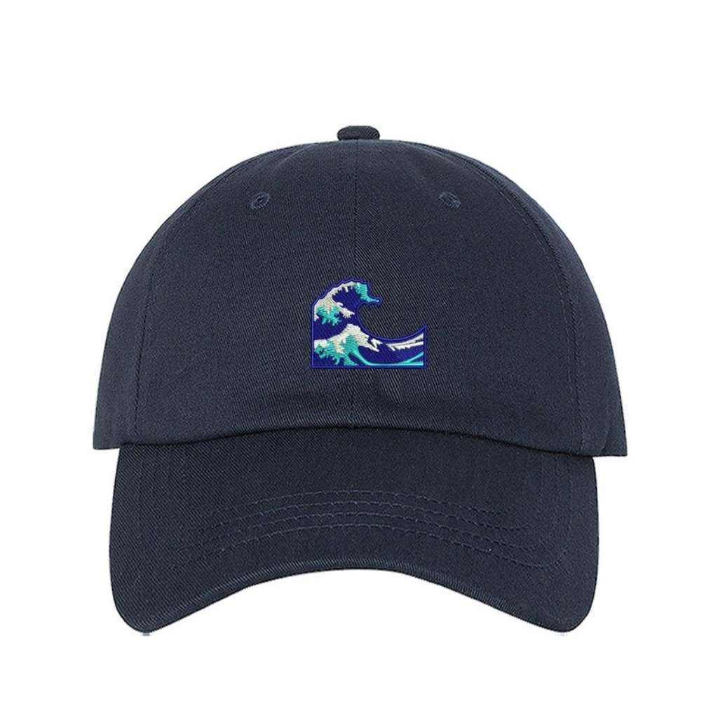 Navy blue baseball hat with wave embroidered - DSY Lifestyle