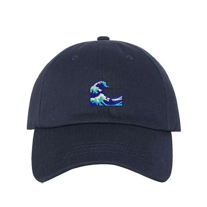 Navy Hat embroidered with a ocean wave - DSY Lifestyle
