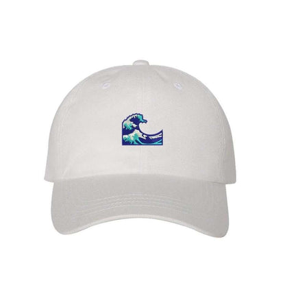 White baseball hat with wave embroidered - DSY Lifestyle