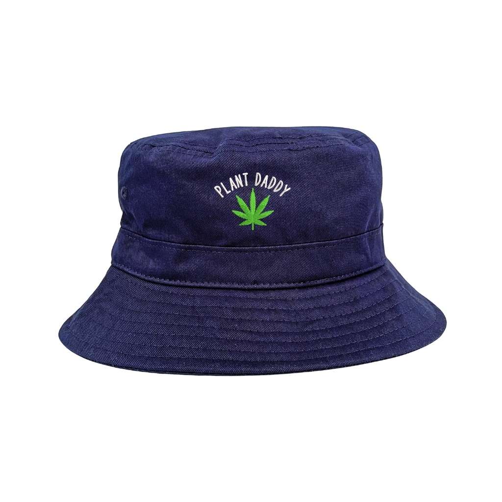 Embroidered weed plant daddy on an navy bucket hat - DSY Lifestyle 