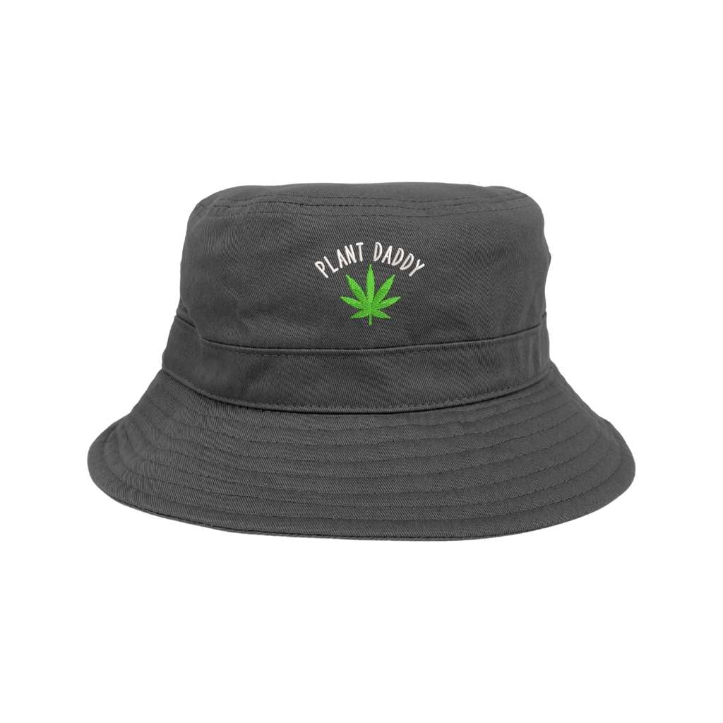 Embroidered weed plant daddy on an gray bucket hat - DSY Lifestyle 