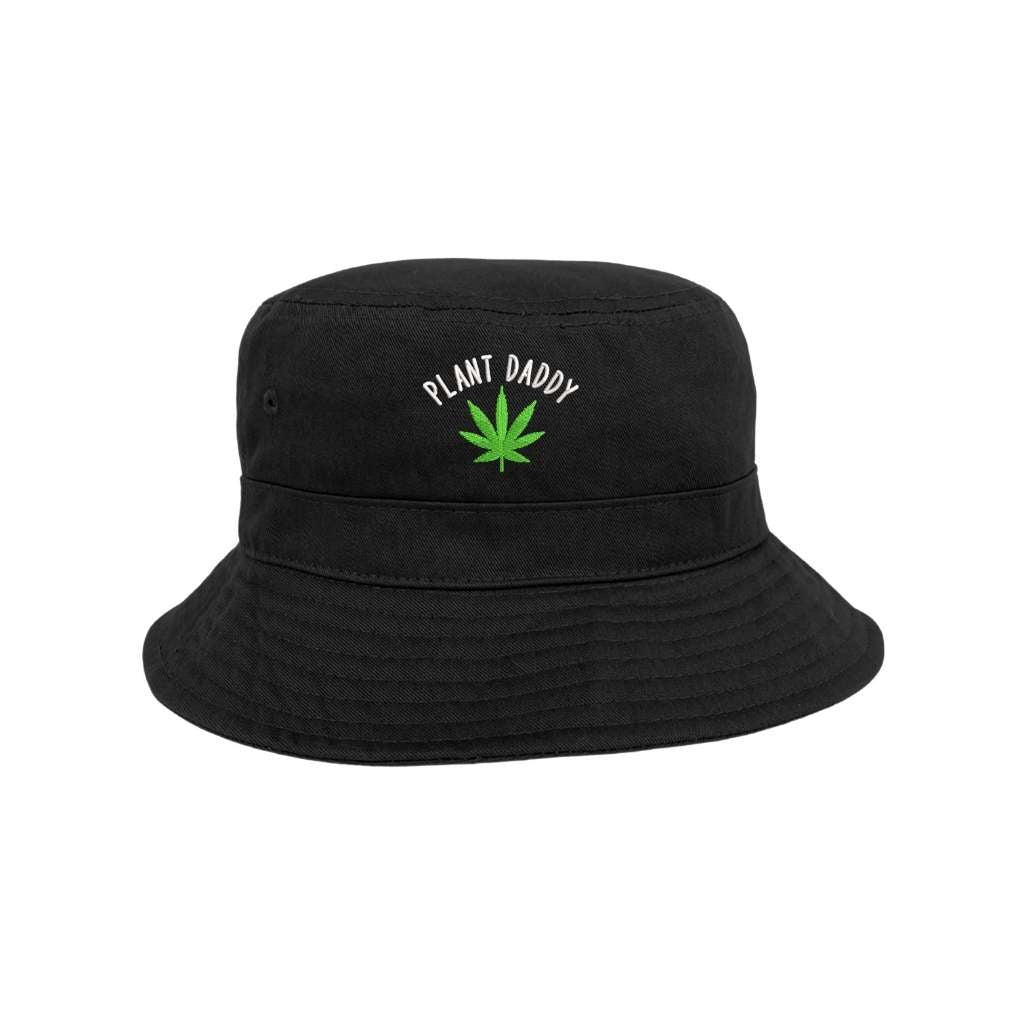 Embroidered weed plant daddy on an black bucket hat - DSY Lifestyle 