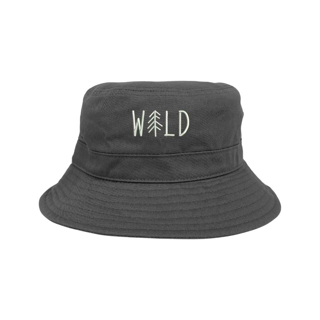 Embroidered Wild on grey bucket hat - DSY Lifestyle
