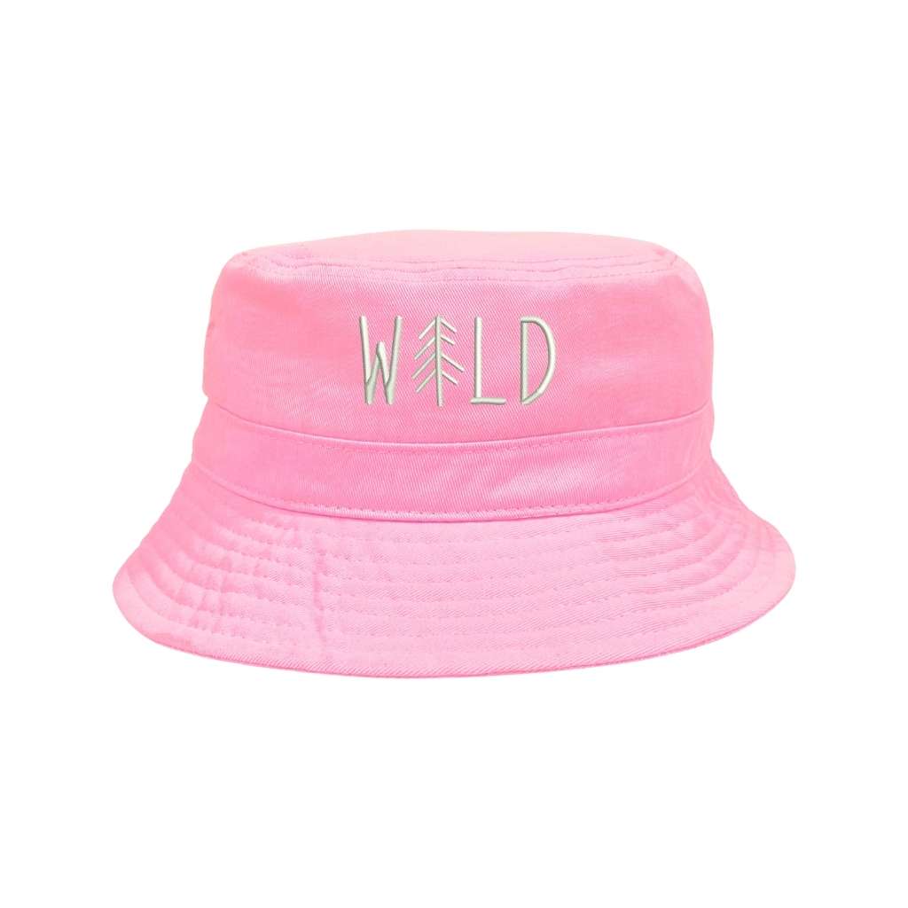 Embroidered Wild on pink bucket hat - DSY Lifestyle