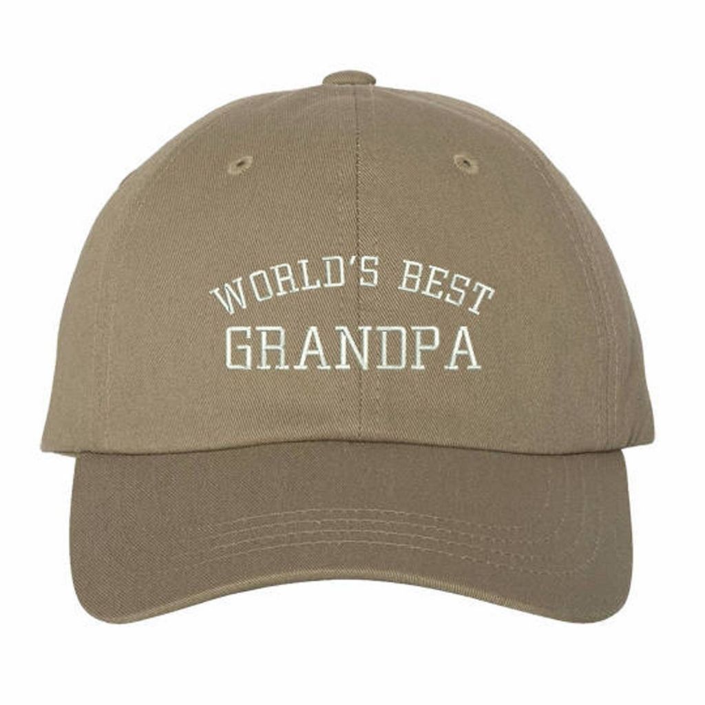 Worlds Best Grandpa Khaki Baseball Cap - DSY Lifestyle