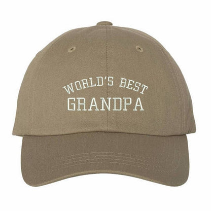 Worlds Best Grandpa Khaki Baseball Cap - DSY Lifestyle