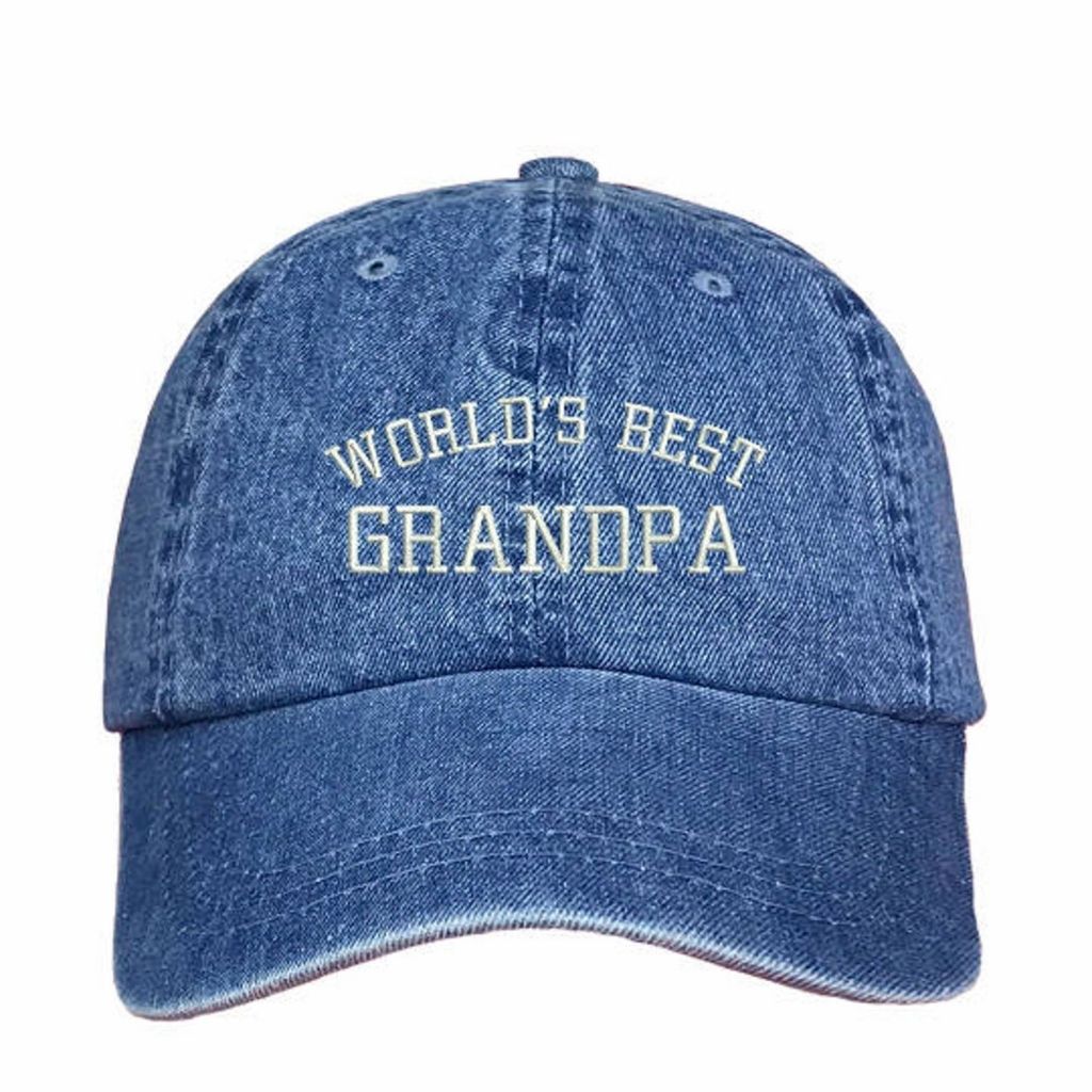 Worlds Best Grandpa Denim Baseball Cap - DSY Lifestyle