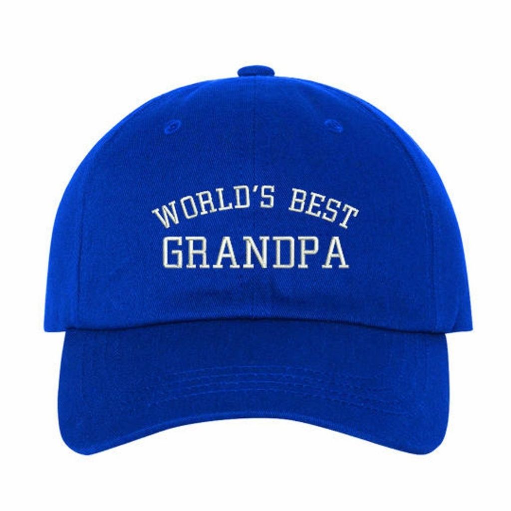 Worlds Best Grandpa Royal Blue Baseball Cap - DSY Lifestyle
