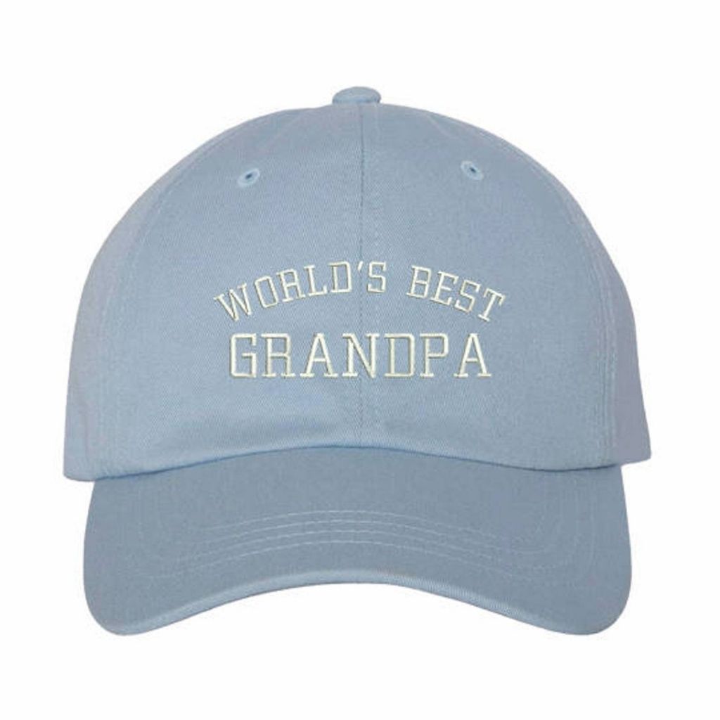 Worlds Best Grandpa Sky Blue Baseball Cap - DSY Lifestyle
